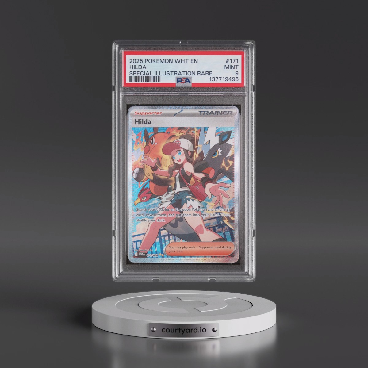 2025 Pokémon Wht EN-White Flare #171 Hilda - Special Illustration Rare (PSA 9 MINT)
