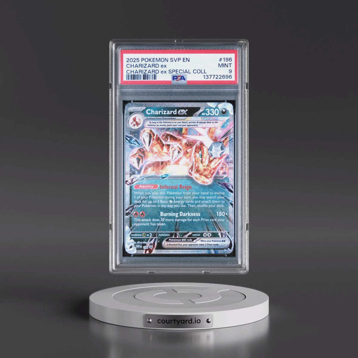 2025 Pokémon Svp EN-SV Black Star Promo #196 Charizard EX - Holo Charizard EX Special Collection (PSA 9 MINT)