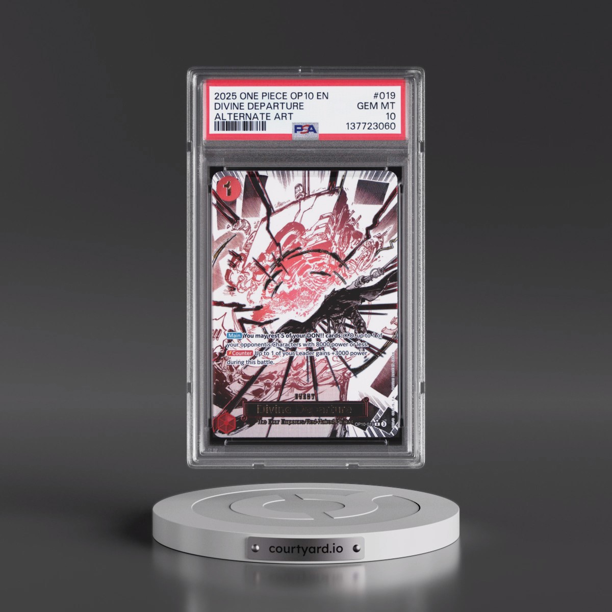 2025 One Piece OP10-Royal Blood #019 Divine Departure - Alternate Art (PSA 10 GEM MINT)