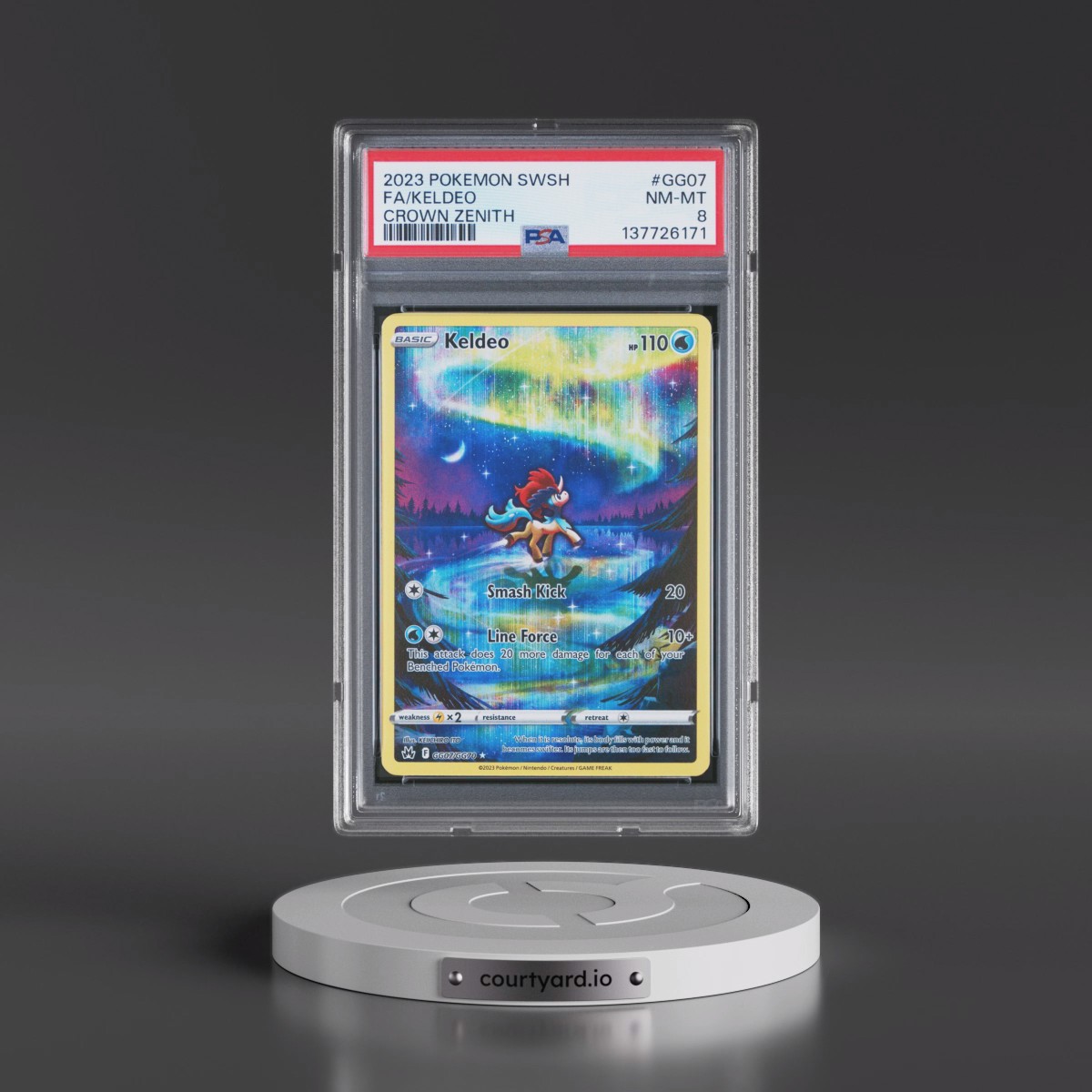 2023 Pokémon Sword and Shield Crown Zenith #GG07 Keldeo - Full Art (PSA 8 NM-MT)