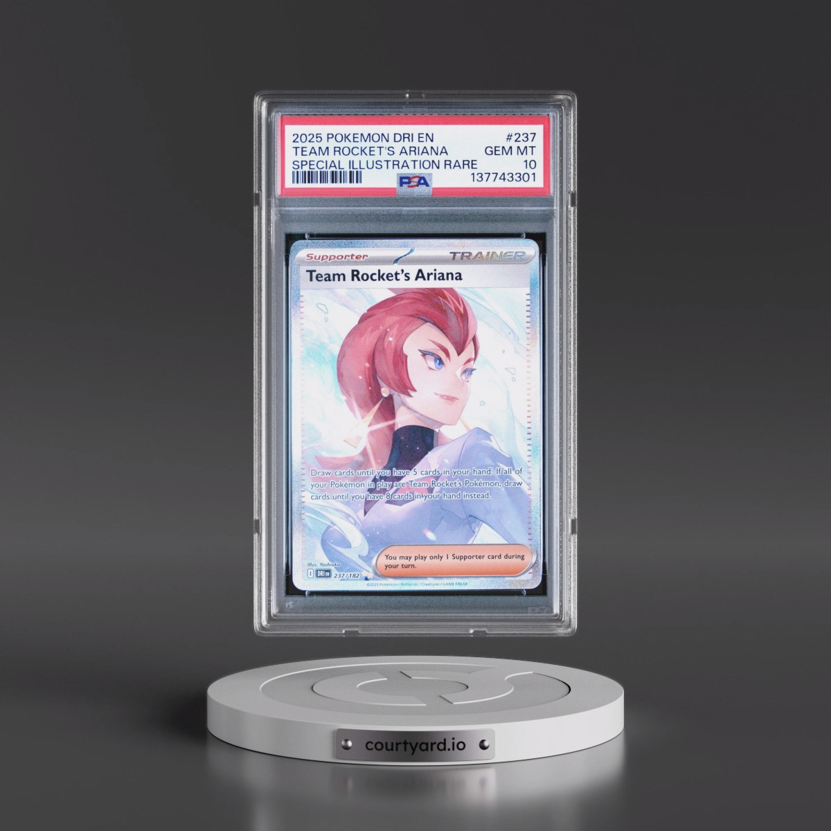2025 Pokémon Dri EN-Destined Rivals #237 Team Rocket's Ariana - Special Illustration Rare (PSA 10 GEM MINT)