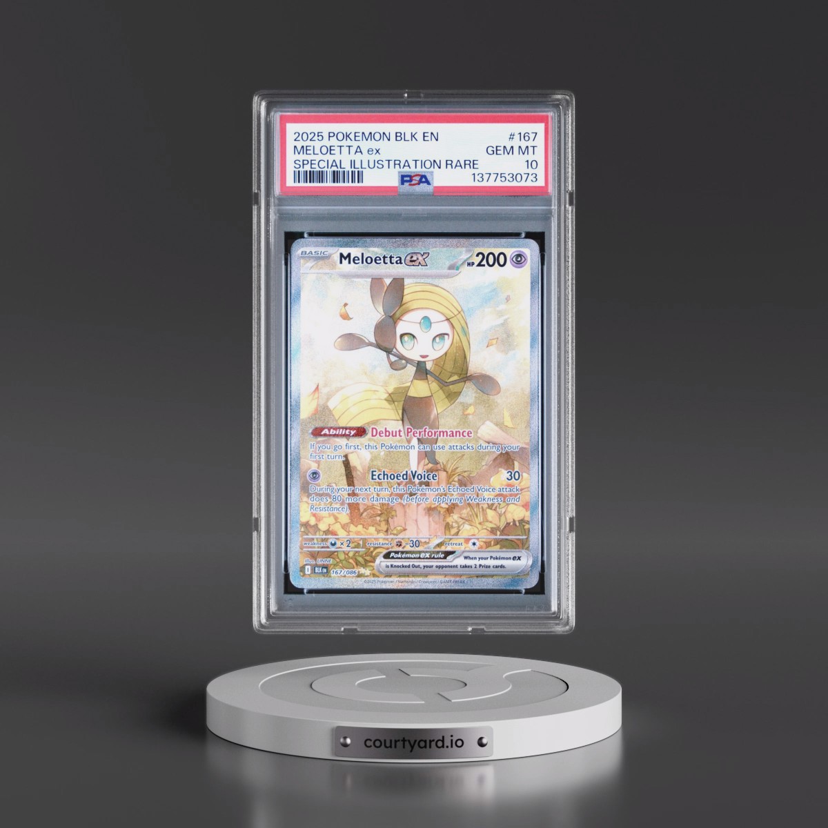 2025 Pokémon Blk EN-Black Bolt #167 Meloetta EX - Holo Special Illustration Rare (PSA 10 GEM MINT)