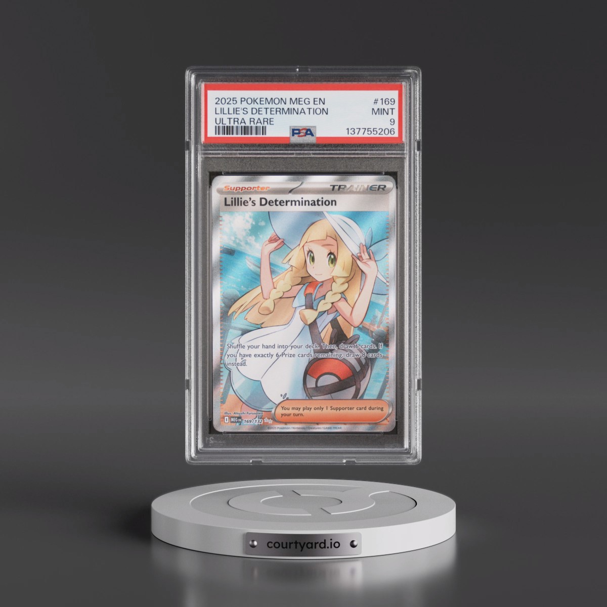 2025 Pokémon Meg EN-Mega Evolution #169 Lillie's Determination - Ultra Rare (PSA 9 MINT)
