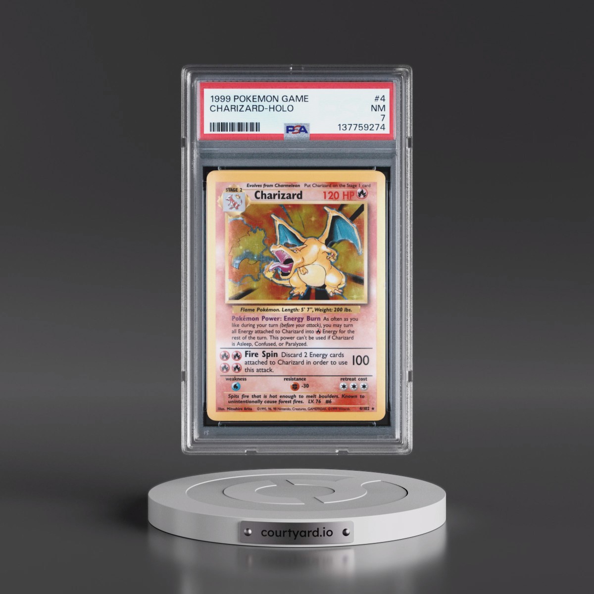 1999 Pokémon Game #4 Charizard - Holo (PSA 7 NM)