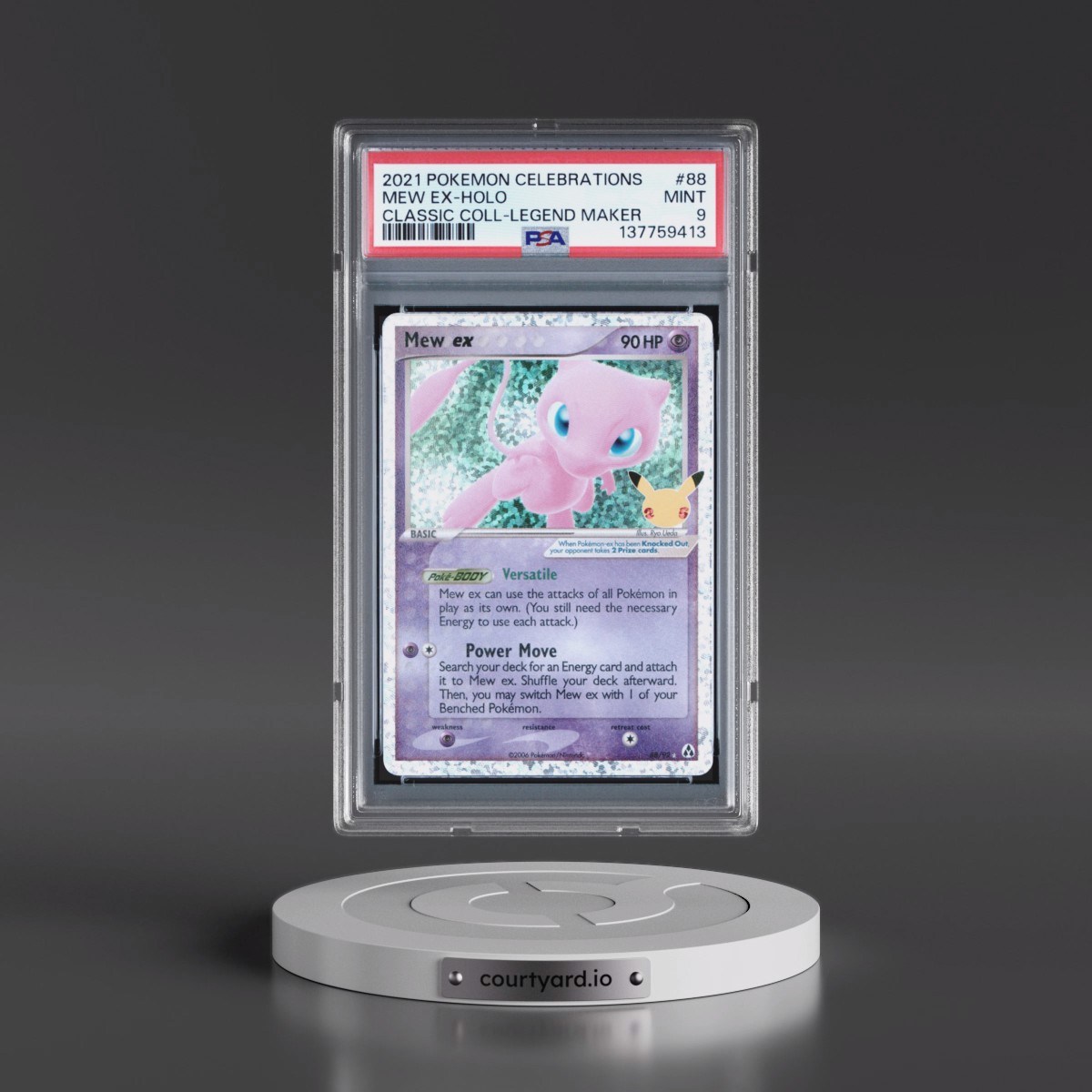 2021 Pokémon Celebrations Classic Collection #88 Mew EX - Holo Holo (PSA 9 MINT)