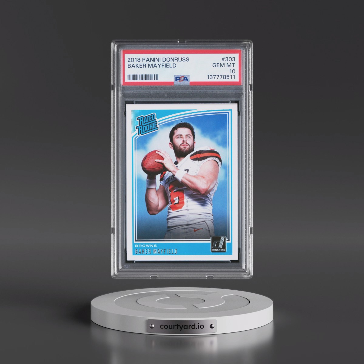 2018 Panini Donruss #303 Baker Mayfield (PSA 10 GEM MINT)