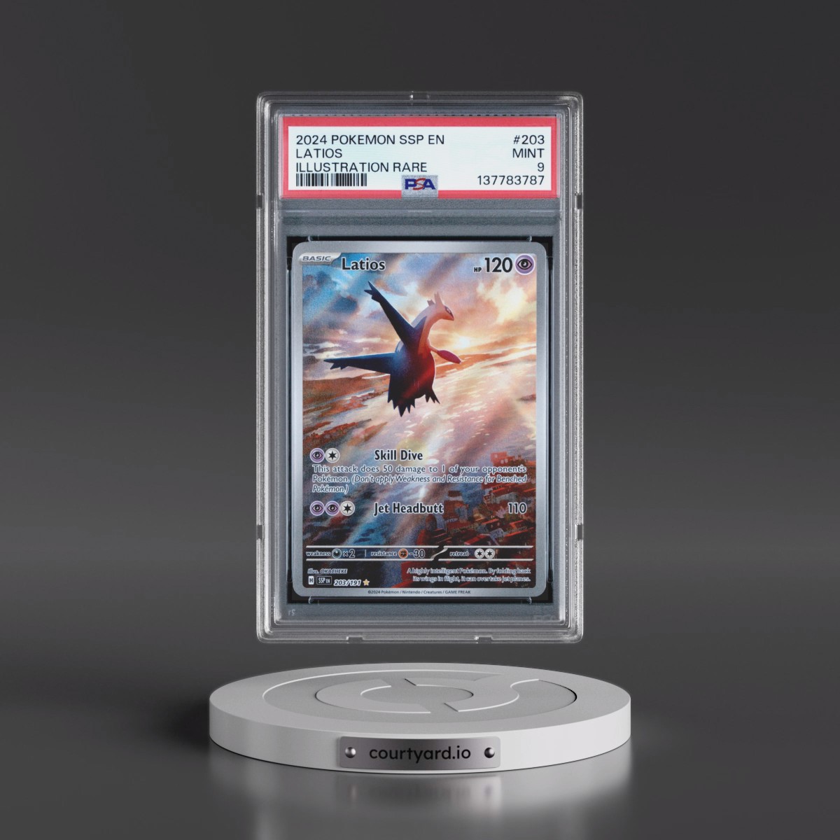 2024 Pokémon Ssp EN-Surging Sparks #203 Latios - Illustration Rare (PSA 9 MINT)
