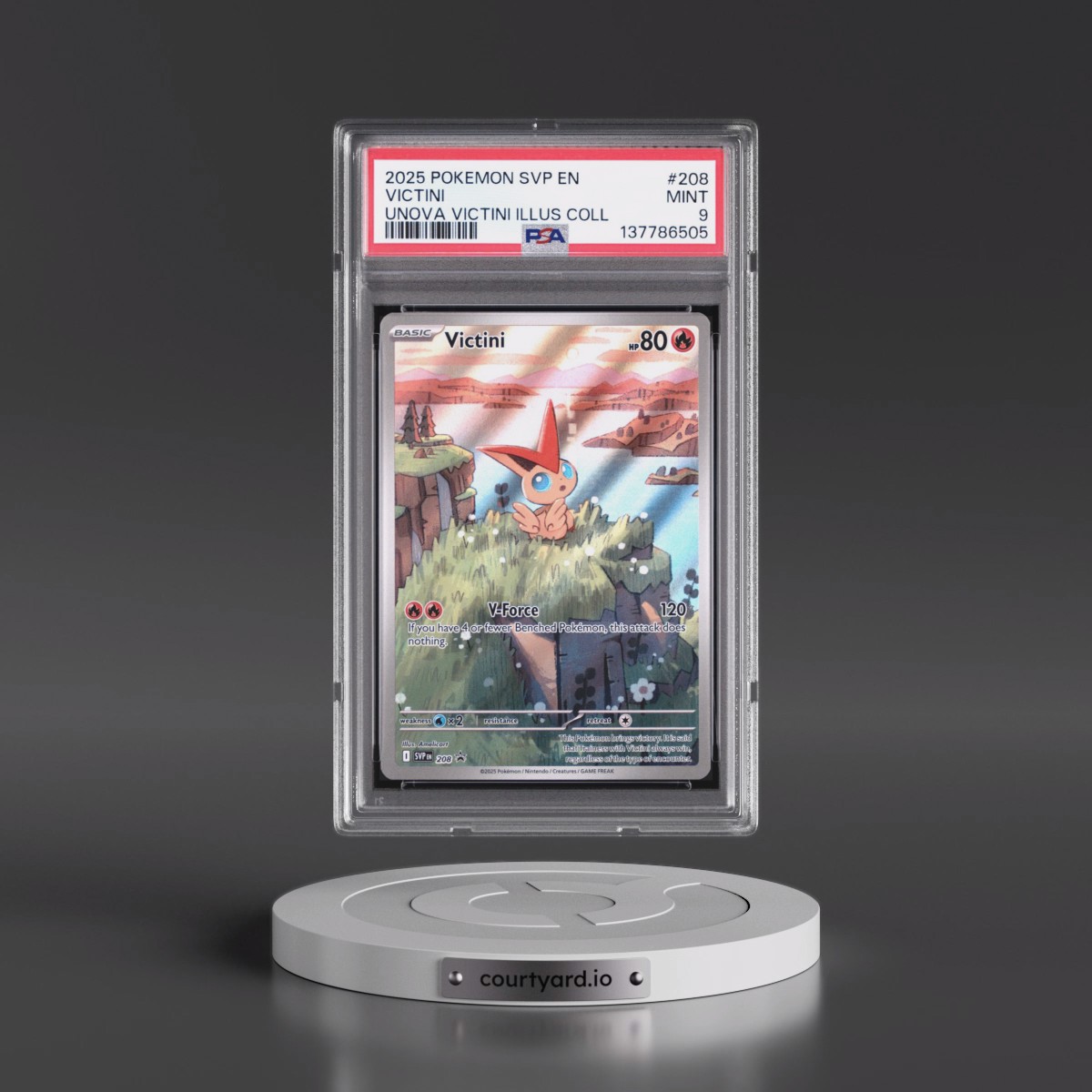 2025 Pokémon Svp EN-SV Black Star Promo #208 Victini - Unova Victini Illustration Collection (PSA 9 MINT)