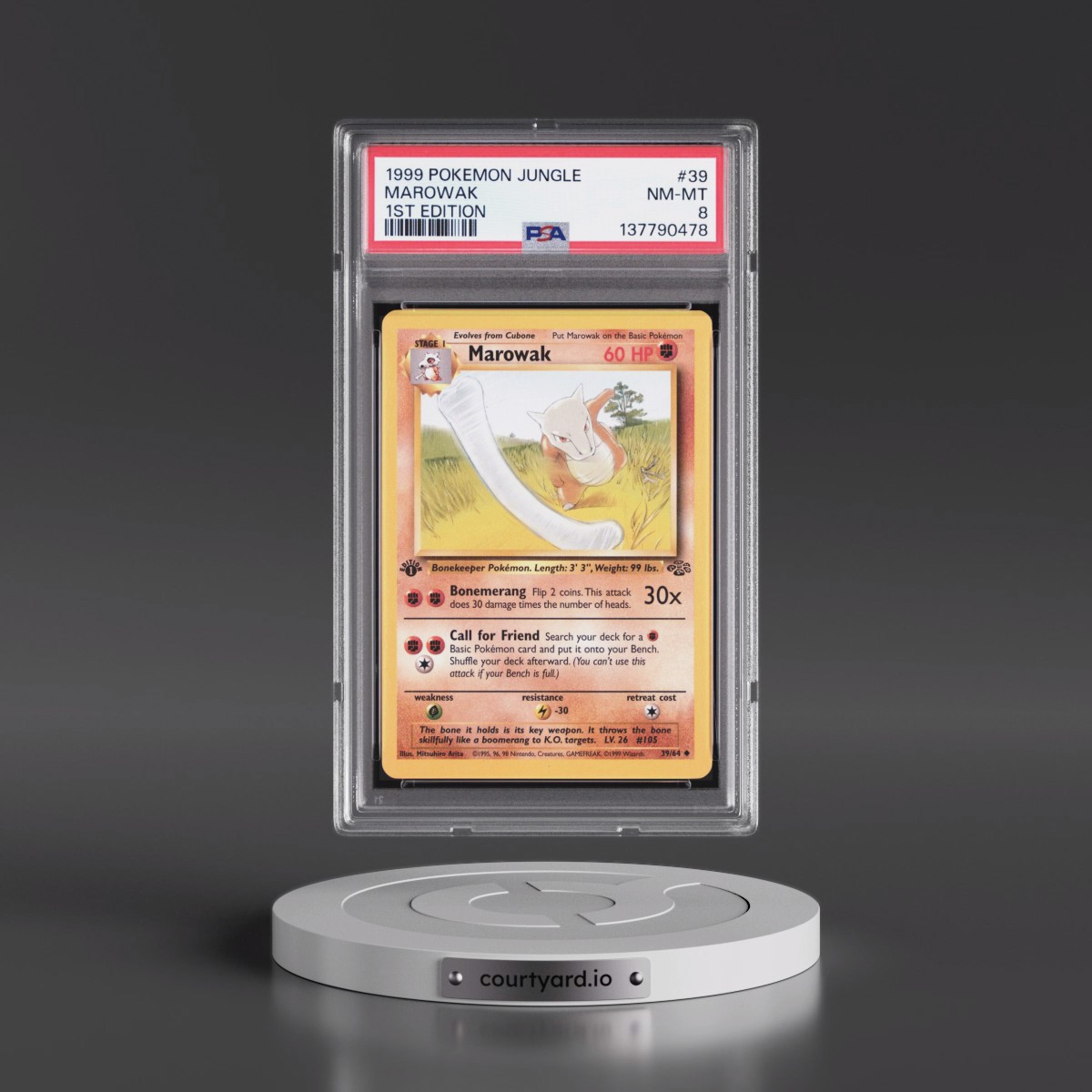 1999 Pokémon Jungle #39 Marowak - 1st Edition (PSA 8 NM-MT)