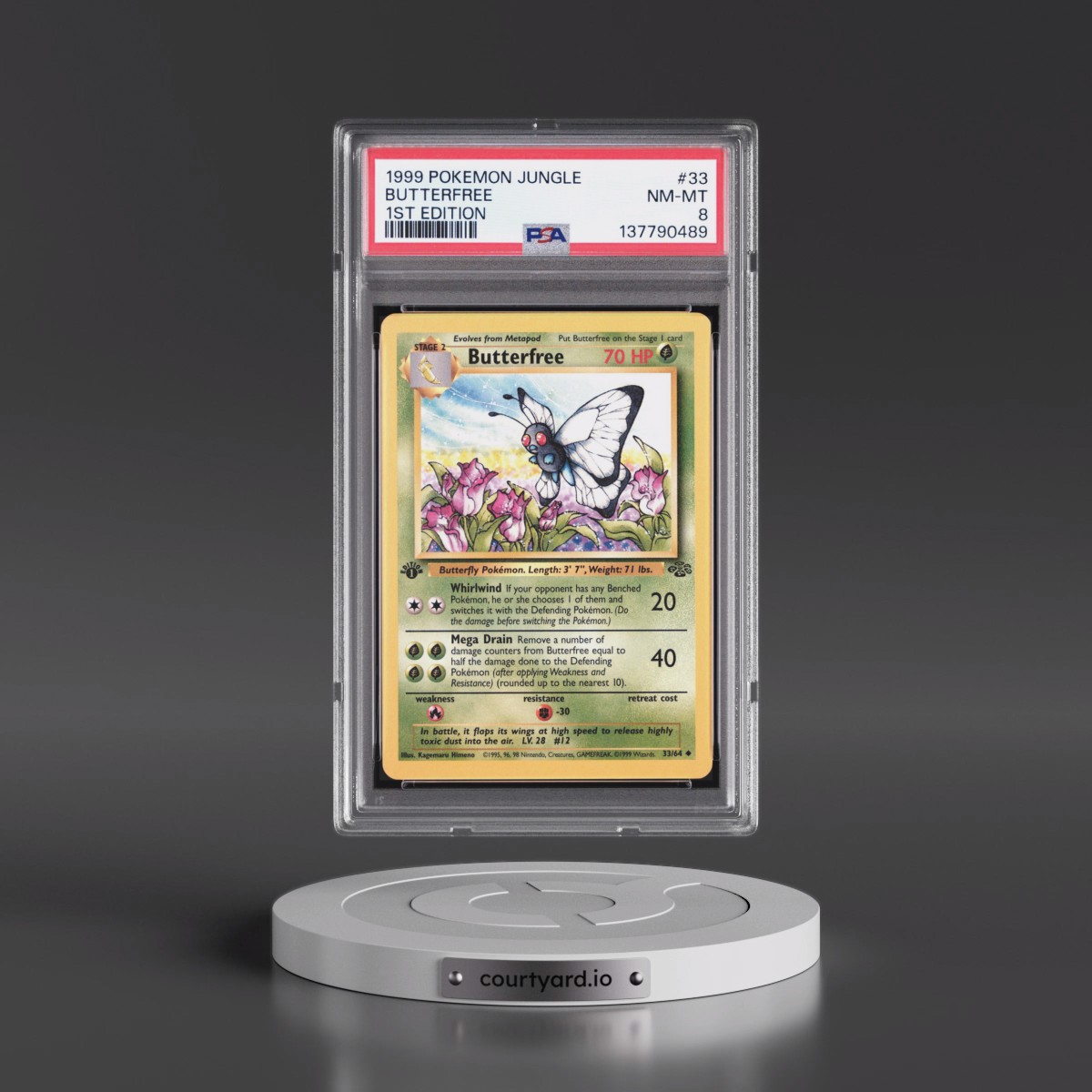 1999 Pokémon Jungle #33 Butterfree - 1st Edition (PSA 8 NM-MT)