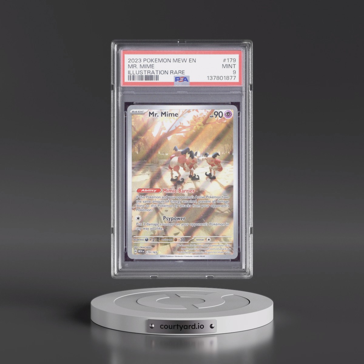 2023 Pokémon Mew EN-151 #179 Mr. Mime - Illustration Rare (PSA 9 MINT)