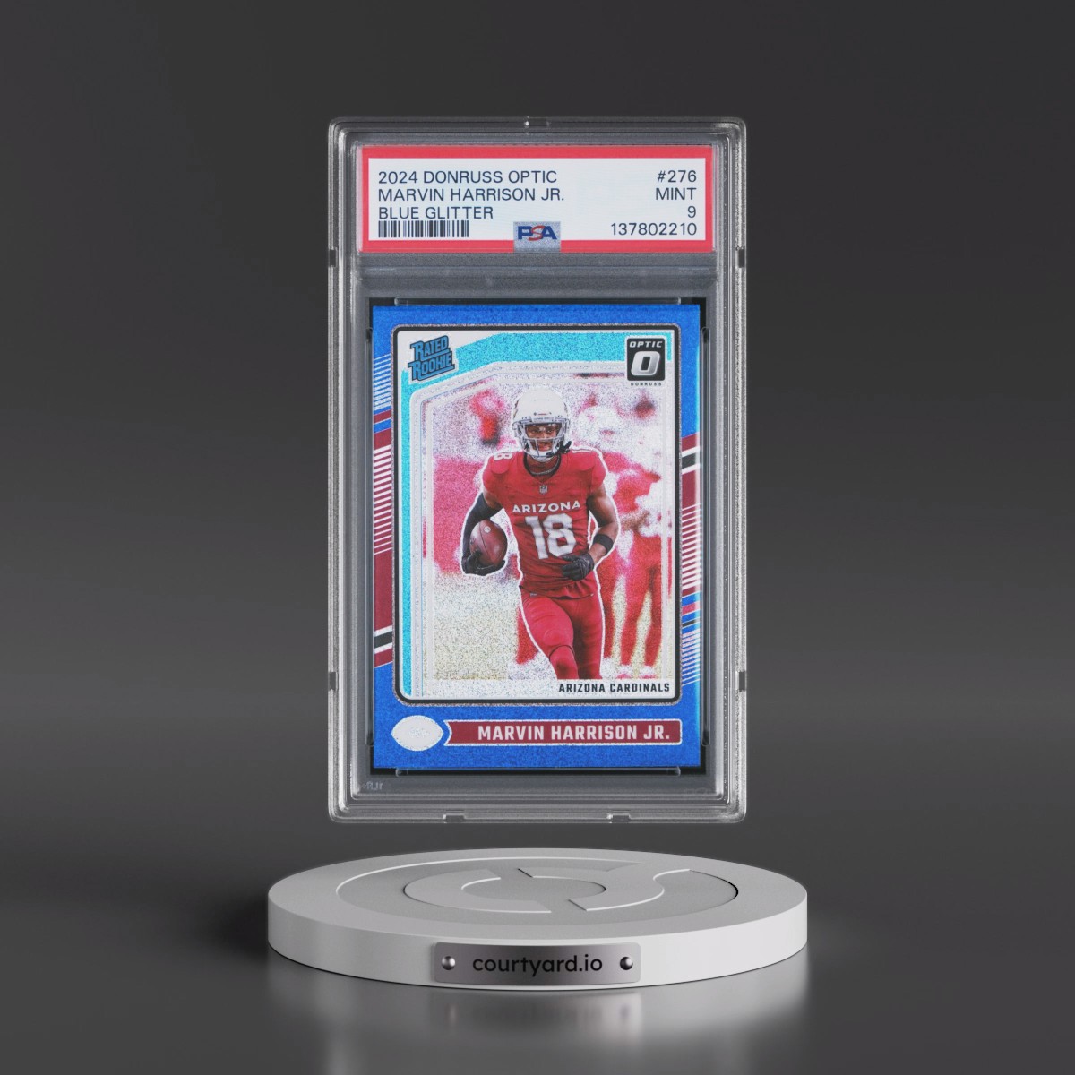 2024 Panini Donruss Optic #276 Marvin Harrison Jr. - Blue Glitter (PSA 9 MINT)