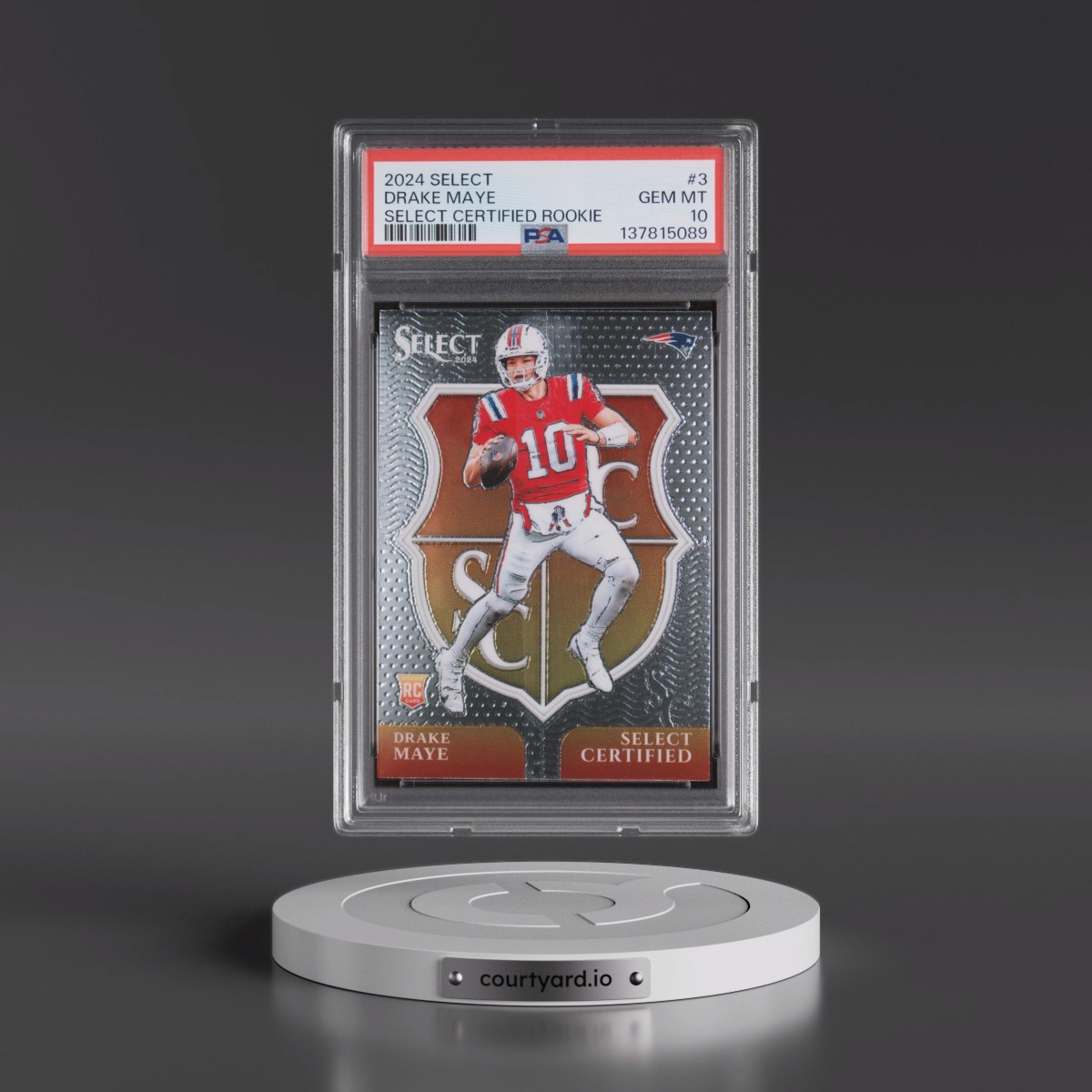 2024 Panini Select Select Certified Rookies #3 Drake Maye (PSA 10 GEM MINT)