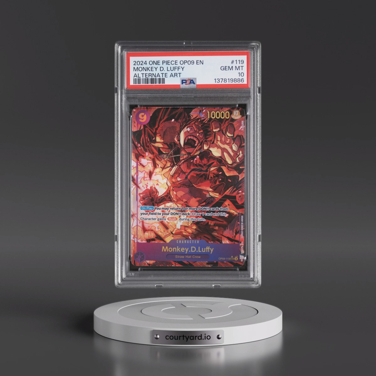 2024 One Piece OP09-Emperors in the New World #119 Monkey D. Luffy - Alternate Art (PSA 10 GEM MINT)