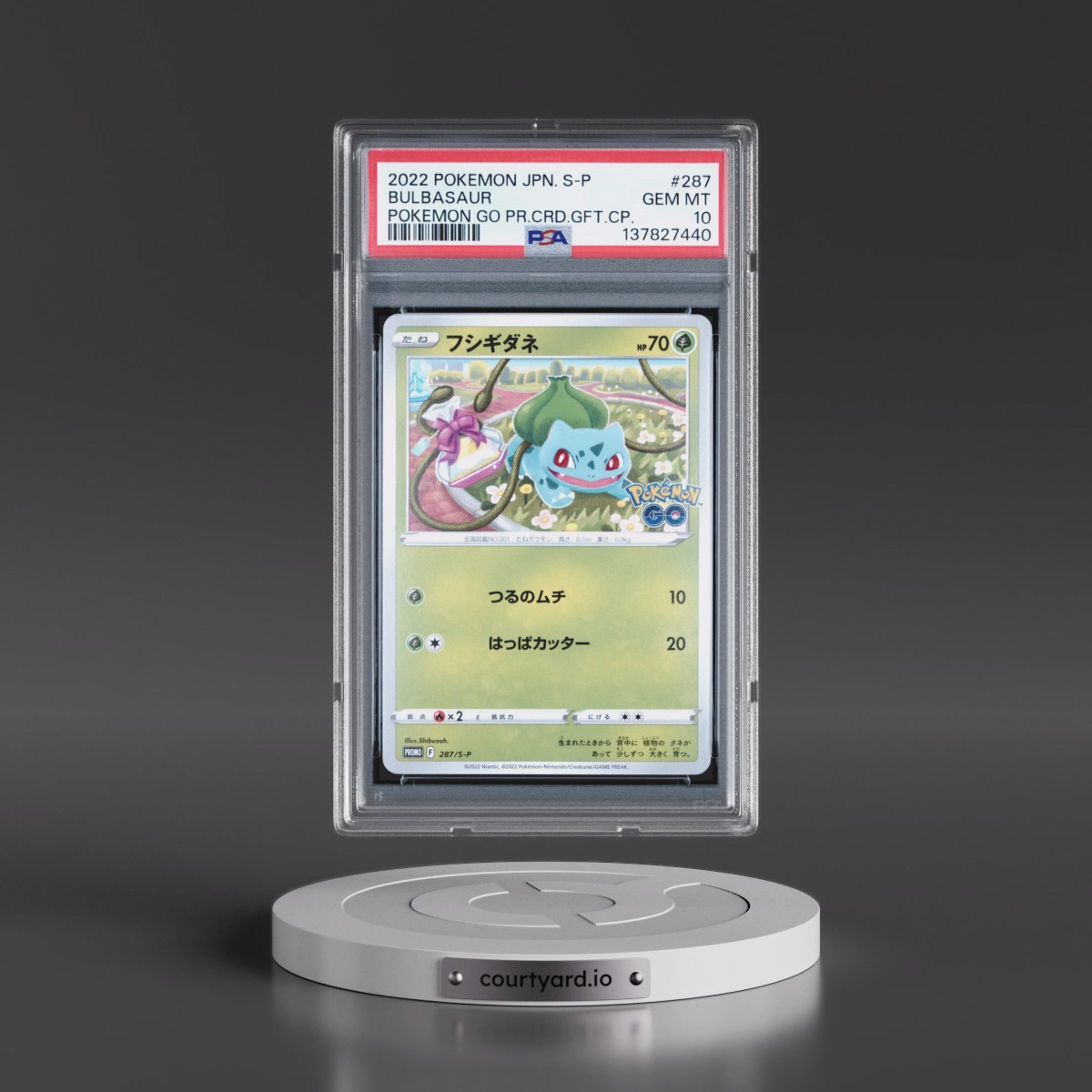 2022 Pokémon S Promo #287 Bulbasaur - Pokemon Go Promo Card Gift Campaign (PSA 10 GEM MINT)