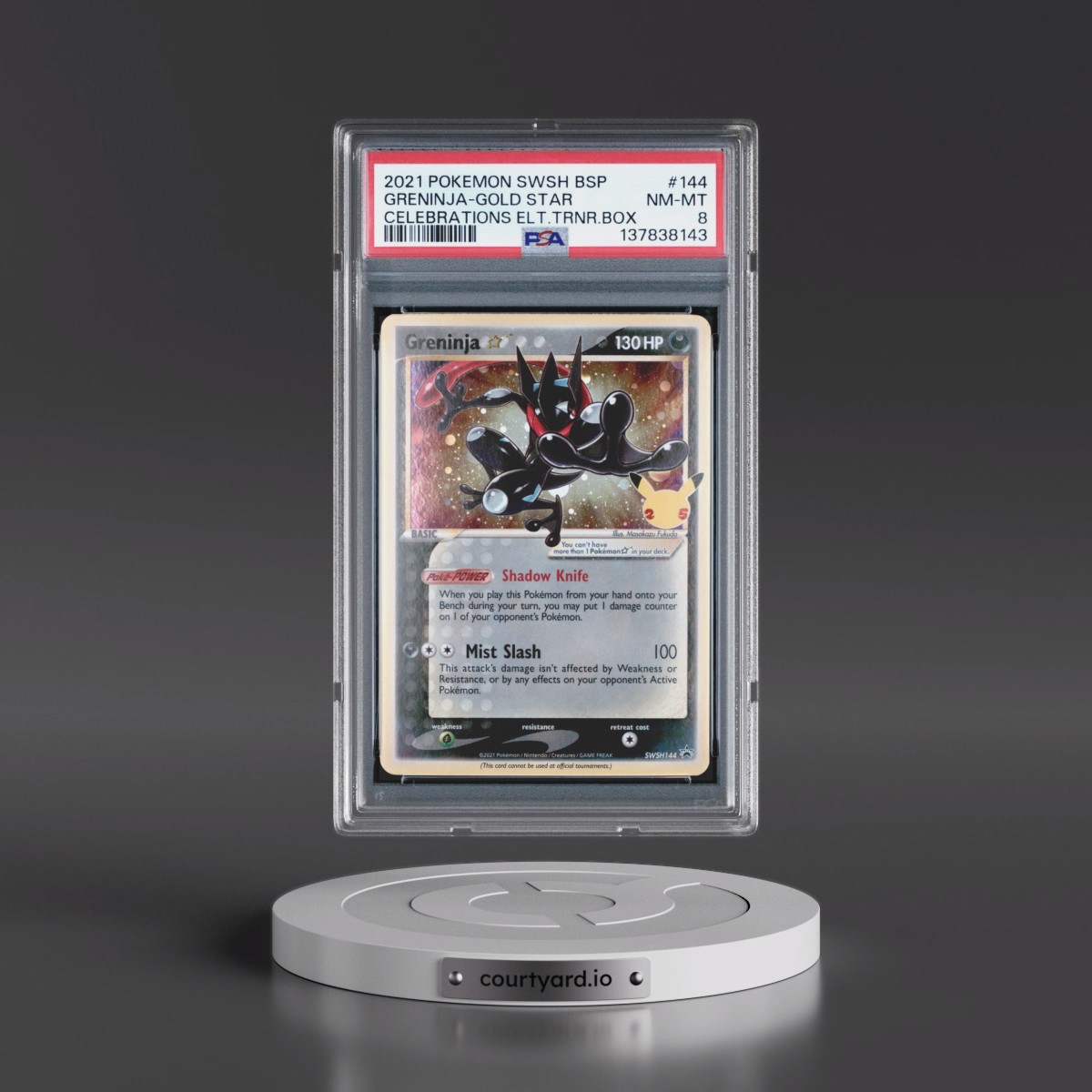 2021 Pokémon Swsh Black Star Promo #144 Greninja-Gold Star - Celebrations Elite Trainer Box (PSA 8 NM-MT)