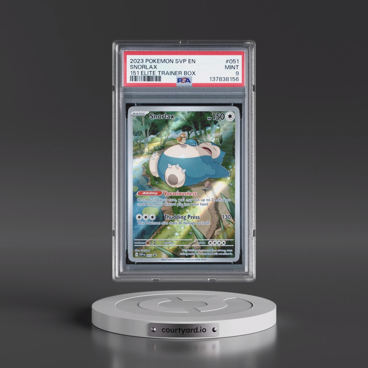 2023 Pokémon Svp EN-SV Black Star Promo Snorlax - 151 Elite Trainer Box #051 PSA 9