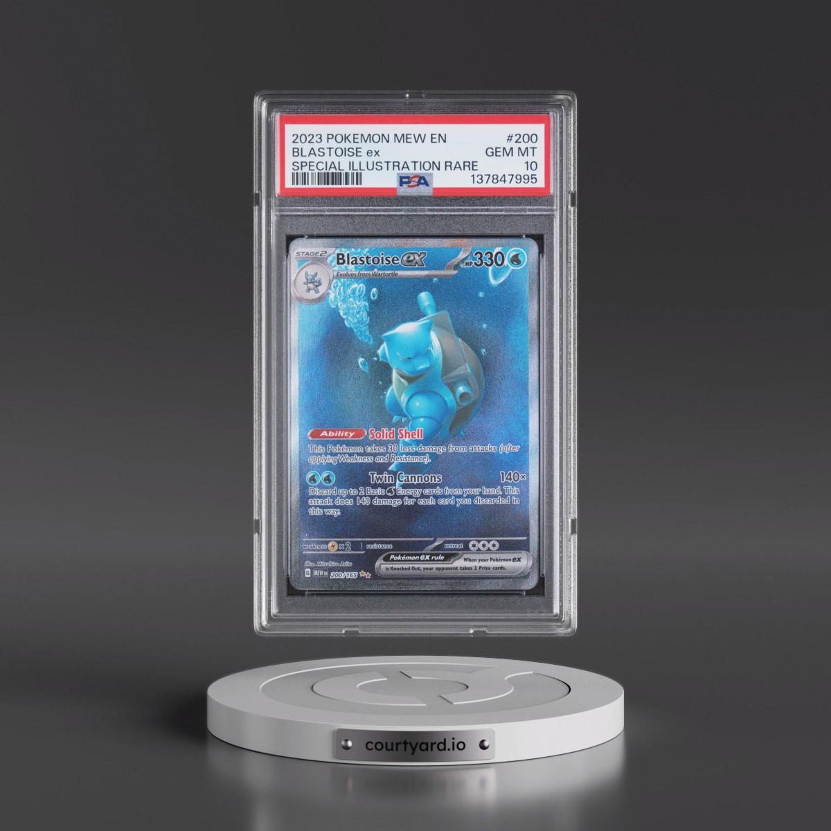 2023 Pokémon Mew EN-151 #200 Blastoise EX - Holo Special Illustration Rare (PSA 10 GEM MINT)