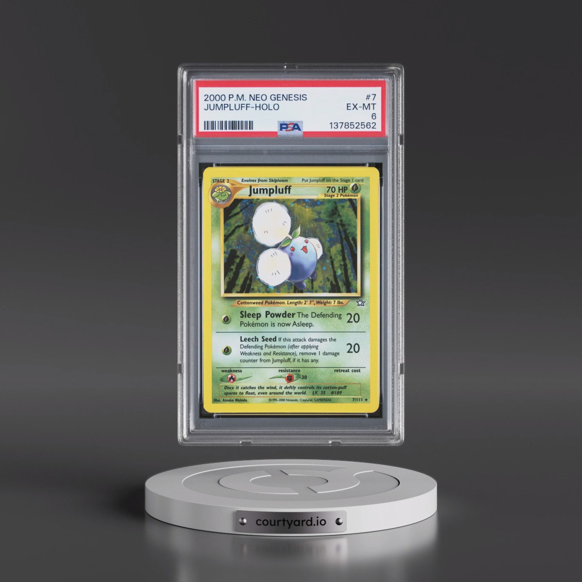 2000 Pokémon Neo Genesis #7 Jumpluff - Holo (PSA 6 EX-MT)