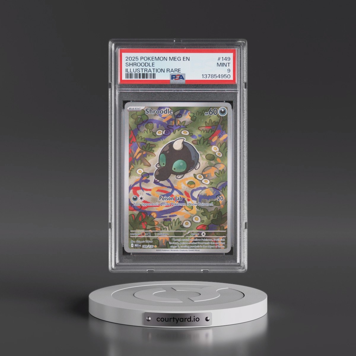 2025 Pokémon Meg EN-Mega Evolution #149 Shroodle - Illustration Rare (PSA 9 MINT)