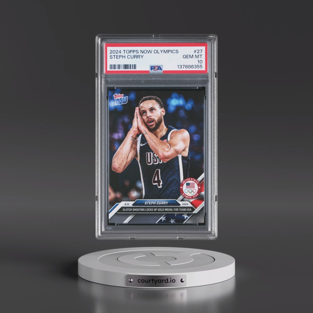2024 Topps Now Olympic Games #27 Steph Curry (PSA 10 GEM MINT)