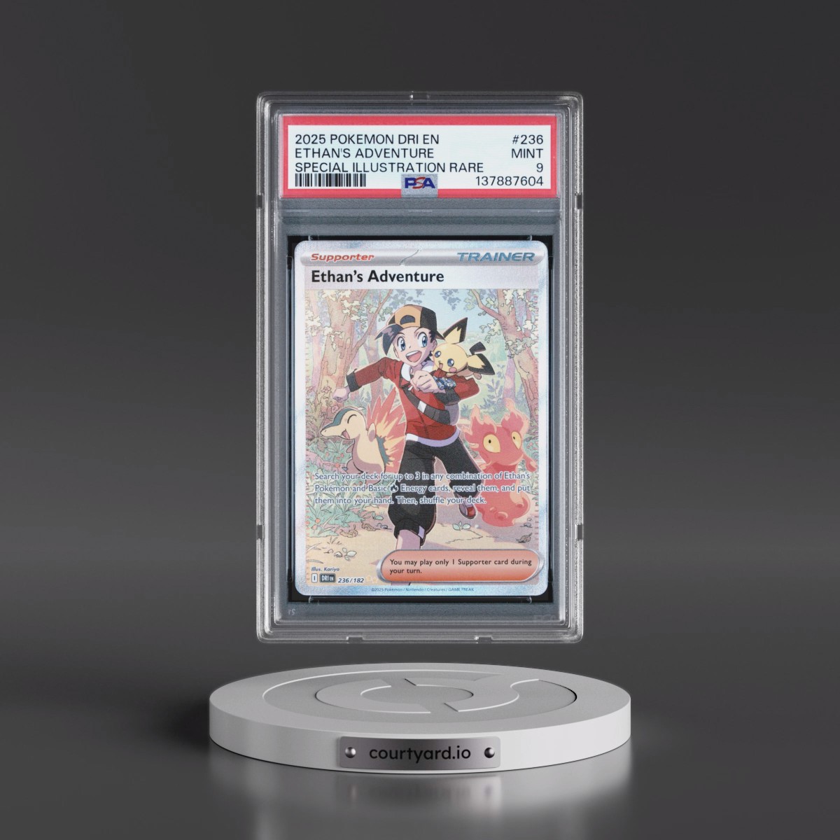 2025 Pokémon Dri EN-Destined Rivals #236 Ethan's Adventure - Special Illustration Rare (PSA 9 MINT)