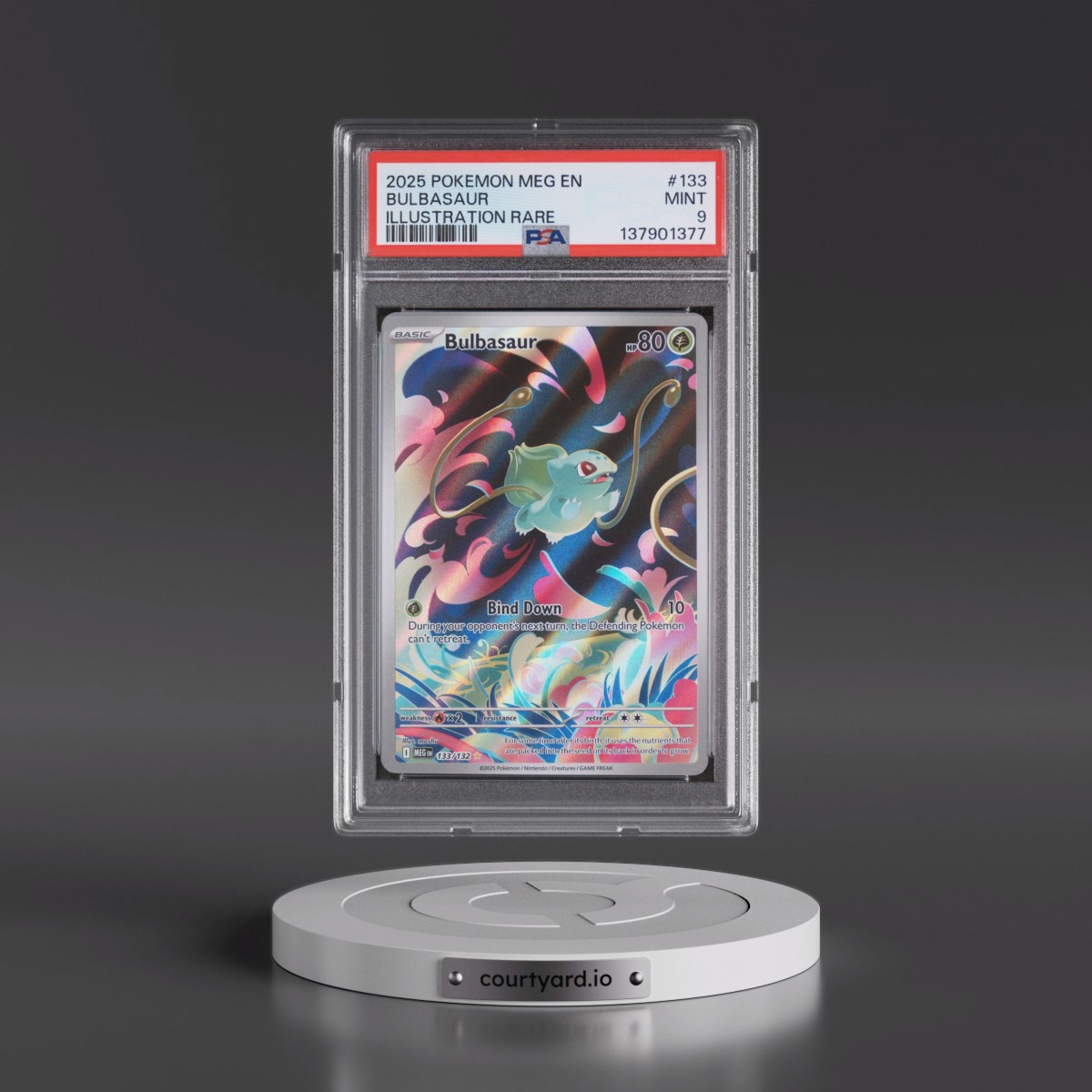 2025 Pokémon Meg EN-Mega Evolution #133 Bulbasaur - Illustration Rare (PSA 9 MINT)