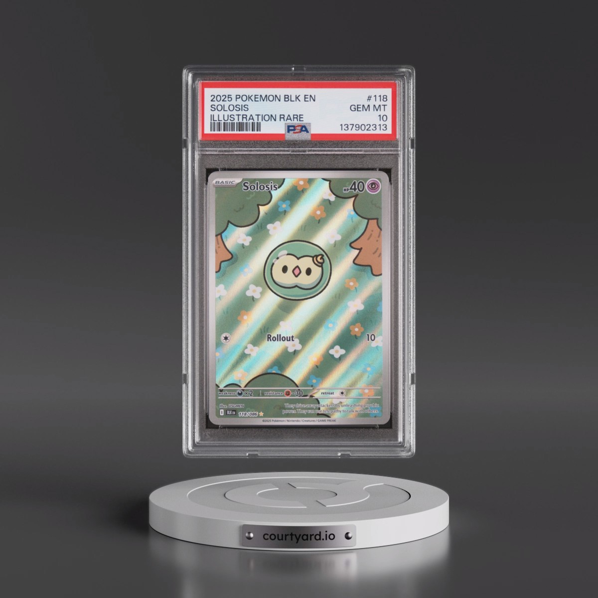 2025 Pokémon Blk EN-Black Bolt #118 Solosis - Illustration Rare (PSA 10 GEM MINT)