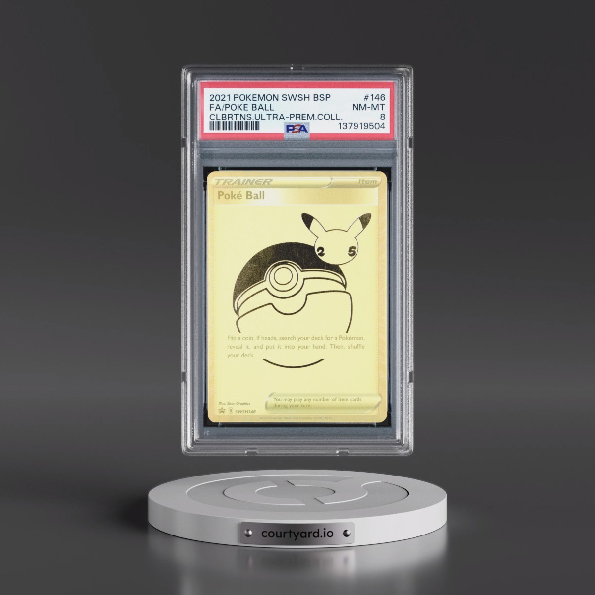 2021 Pokémon Swsh Black Star Promo #146 Poke Ball - Full Art Celebrations Ultra-Premium Collection (PSA 8 NM-MT)