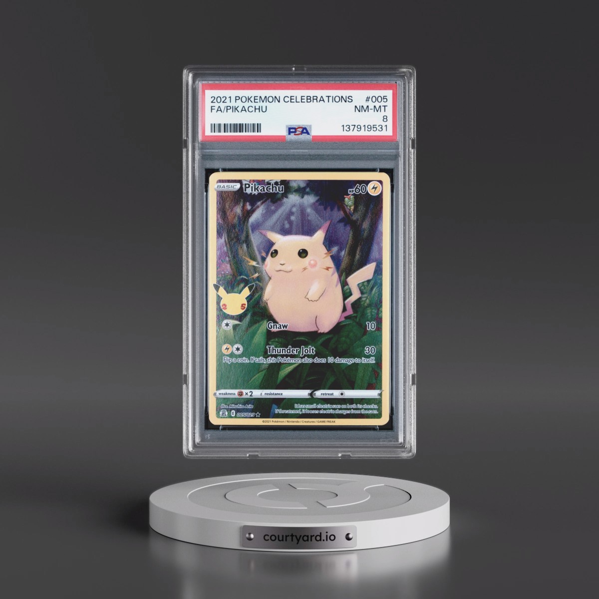 2021 Pokémon Celebrations #005 Pikachu - Full Art (PSA 8 NM-MT)