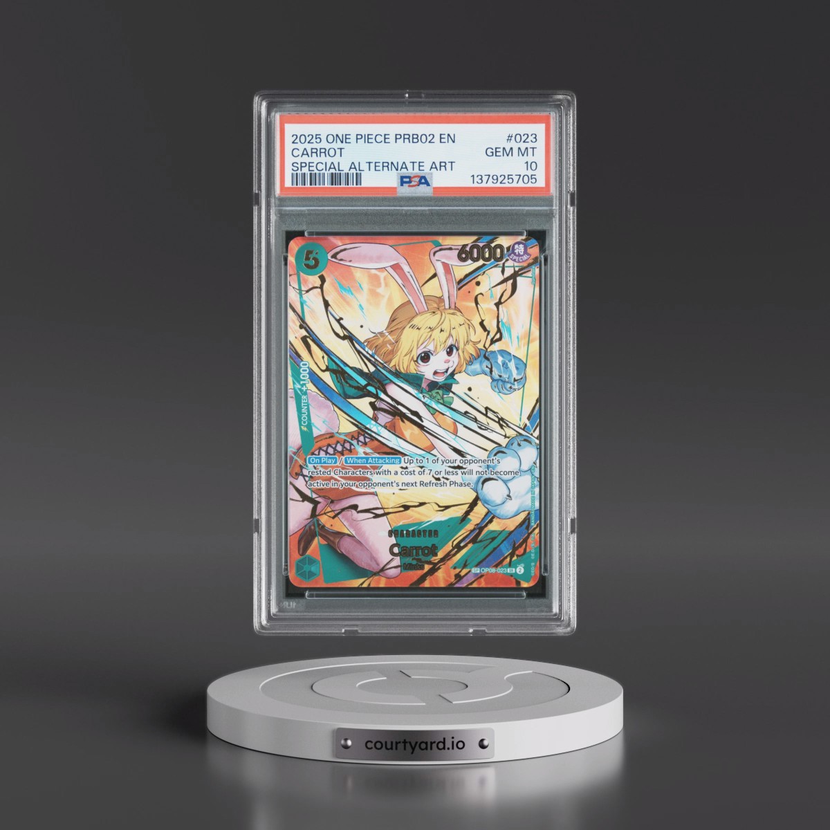 2025 One Piece PRB02-Premium Booster -One Piece Card the Best- Vol.2 #023 Carrot - Special Alternate Art (PSA 10 GEM MINT)