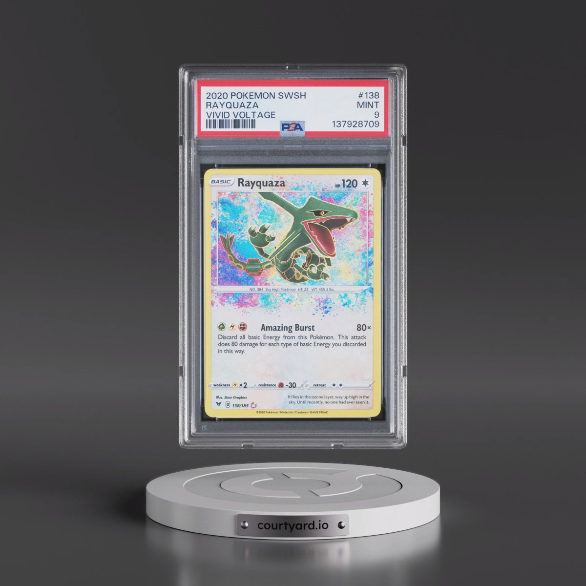 2020 Pokémon Sword & Shield Vivid Voltage #138 Rayquaza (PSA 9 MINT)