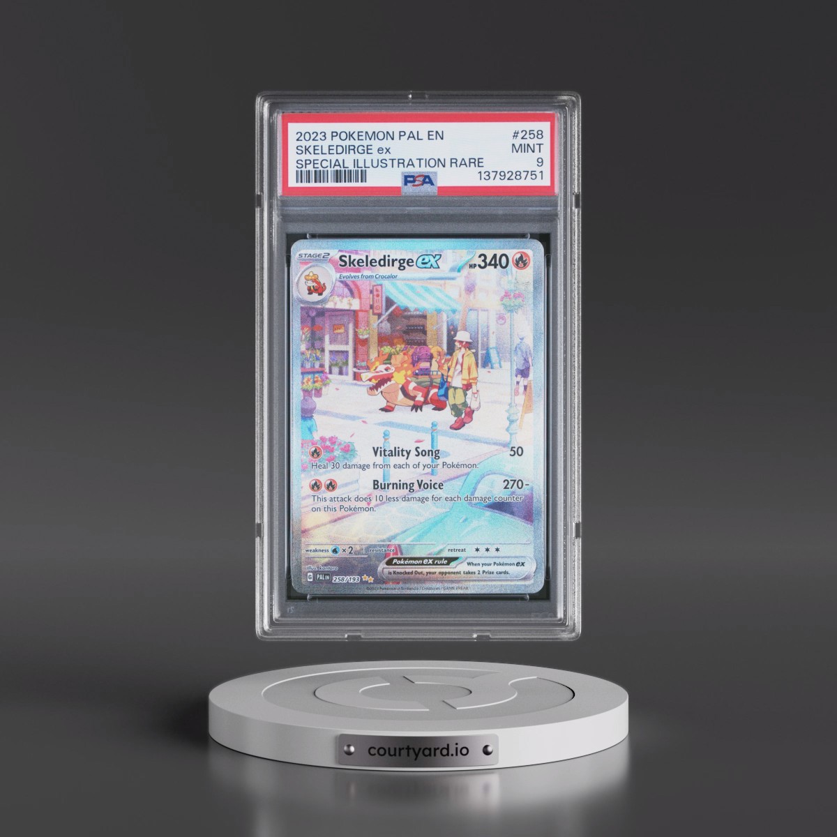 2023 Pokémon Pal EN-Paldea Evolved #258 Skeledirge EX - Holo Special Illustration Rare (PSA 9 MINT)