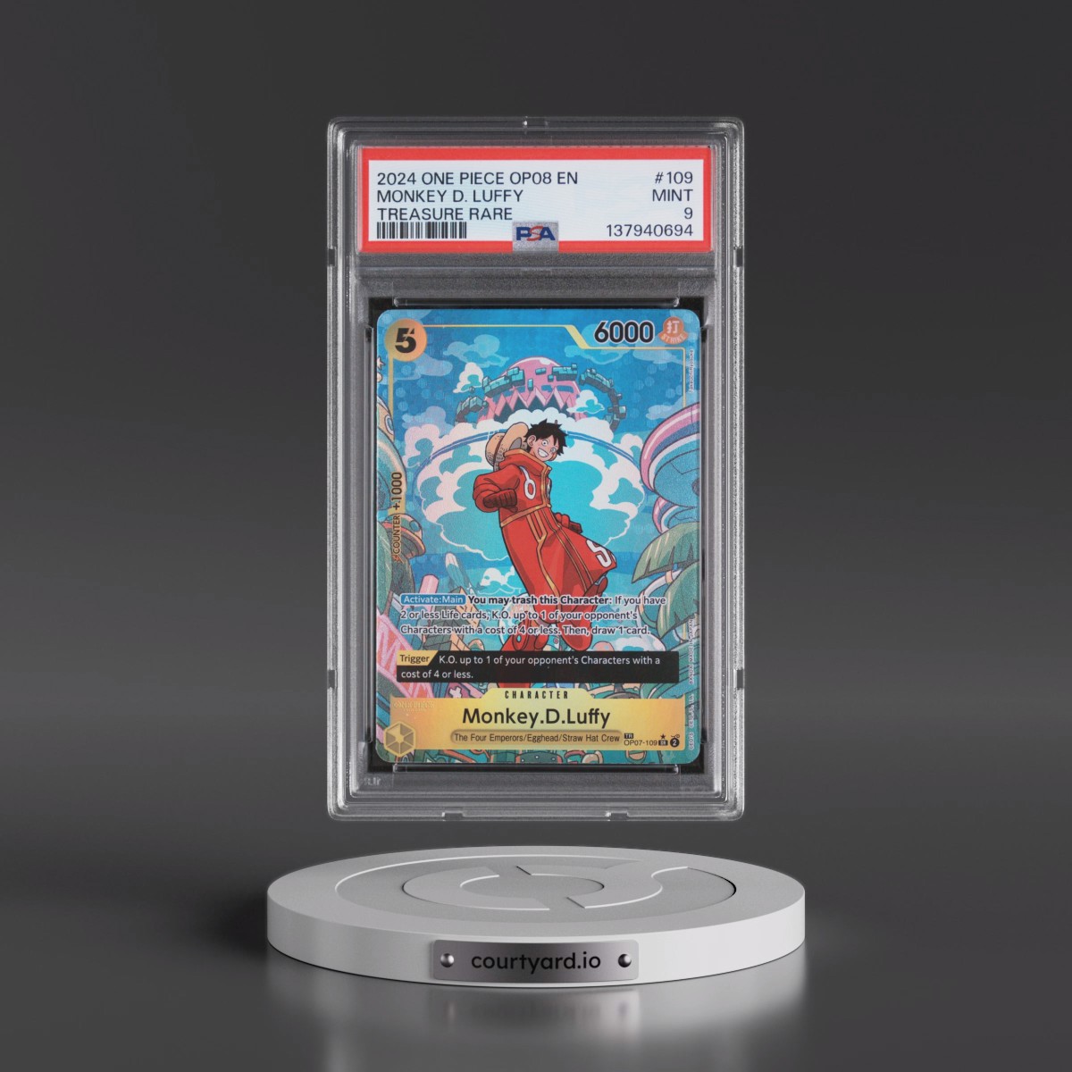 2024 One Piece Two Legends #109 Monkey D. Luffy - Treasure Rare (PSA 9 MINT)