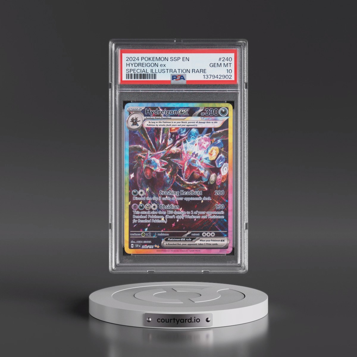 2024 Pokémon Ssp EN-Surging Sparks #240 Hydreigon EX - Holo Special Illustration Rare (PSA 10 GEM MINT)