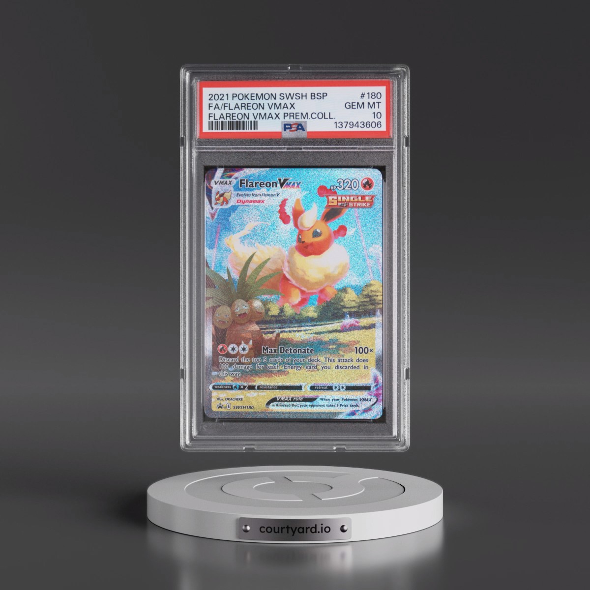 2021 Pokémon Swsh Black Star Promo Flareon Vmax - Full Art Flareon Vmax Premium Collection #180 PSA 10