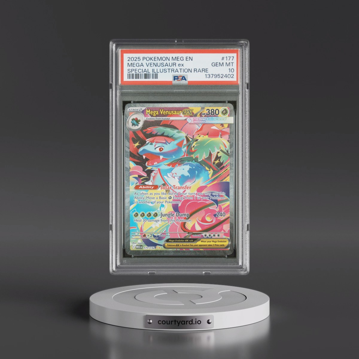 2025 Pokémon Meg EN-Mega Evolution #177 Mega Venusaur EX - Holo Special Illustration Rare (PSA 10 GEM MINT)