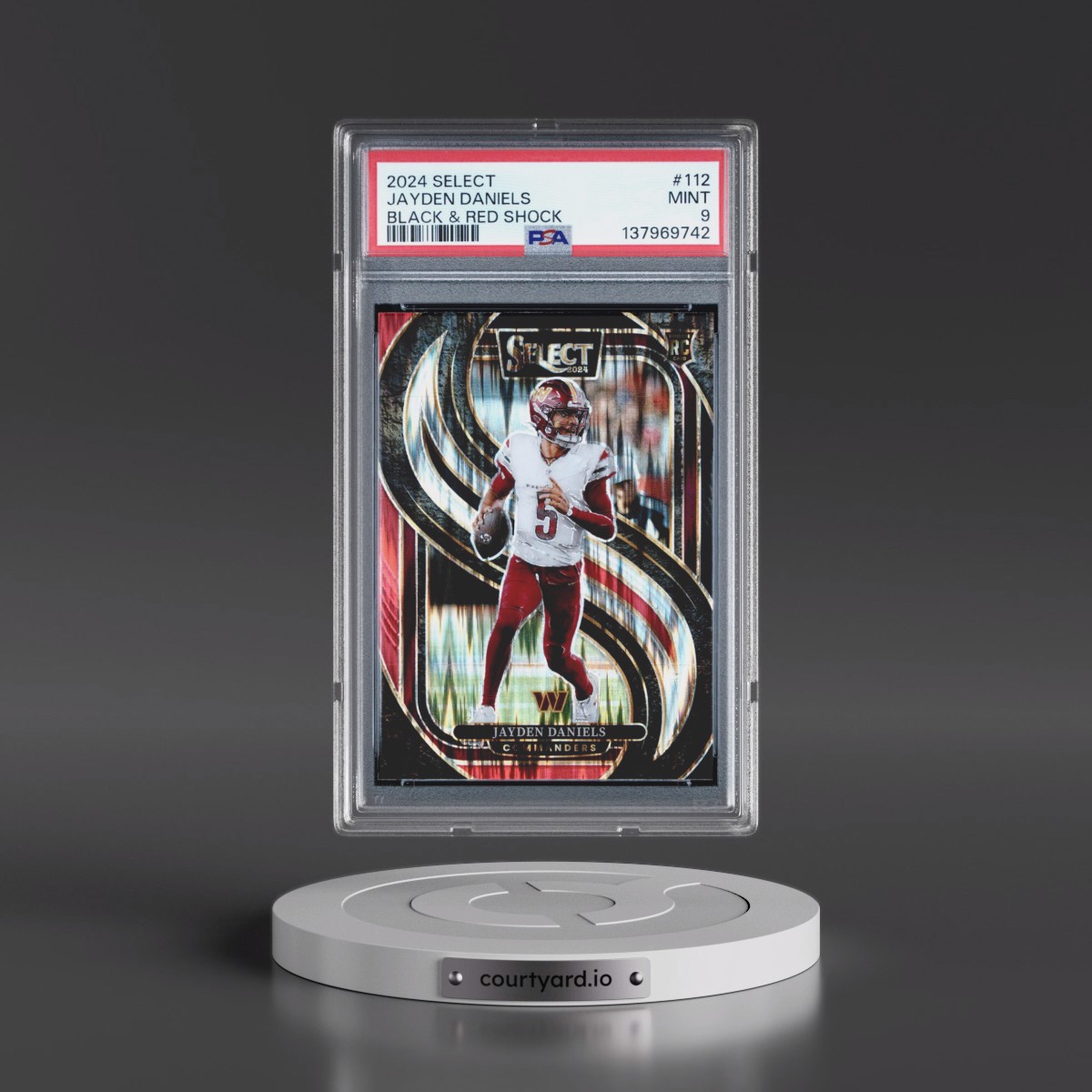 2024 Panini Select #112 Jayden Daniels - Black & Red Shock (PSA 9 MINT)
