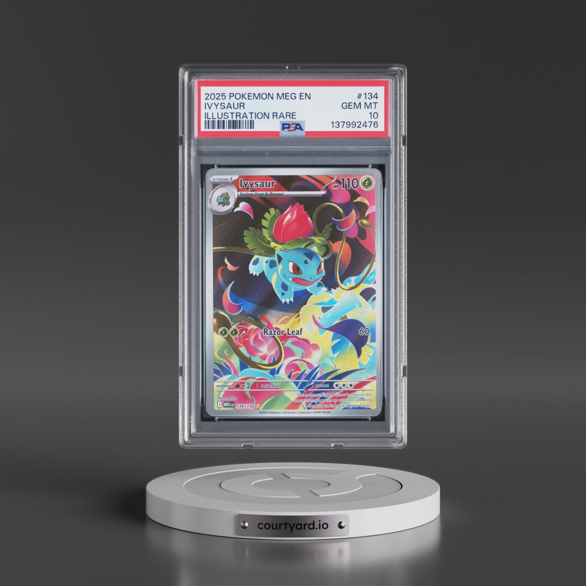2025 Pokémon Meg EN-Mega Evolution #134 Ivysaur - Illustration Rare (PSA 10 GEM MINT)
