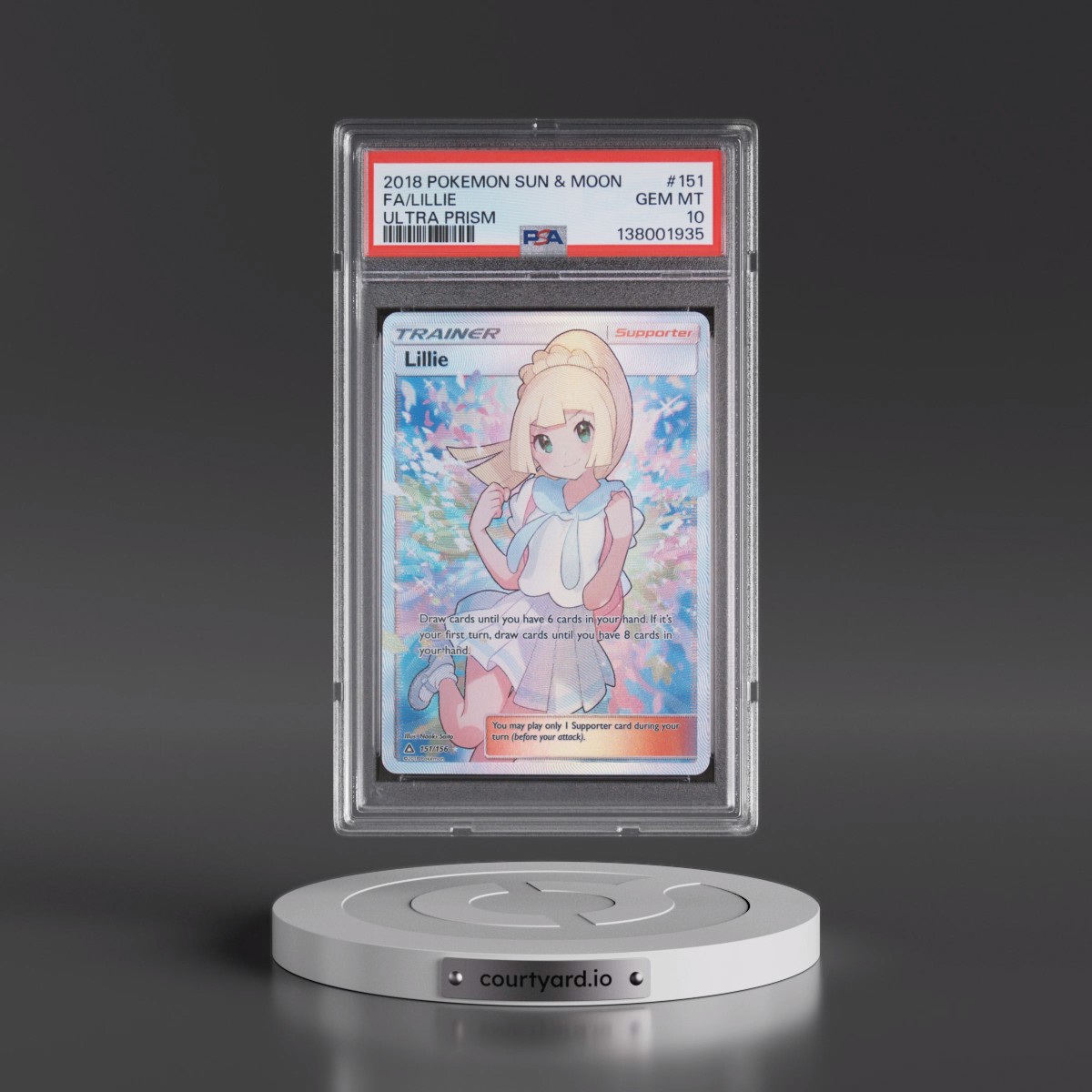 2018 Pokémon Sun & Moon Ultra Prism #151 Lillie - Full Art (PSA 10 GEM MINT)