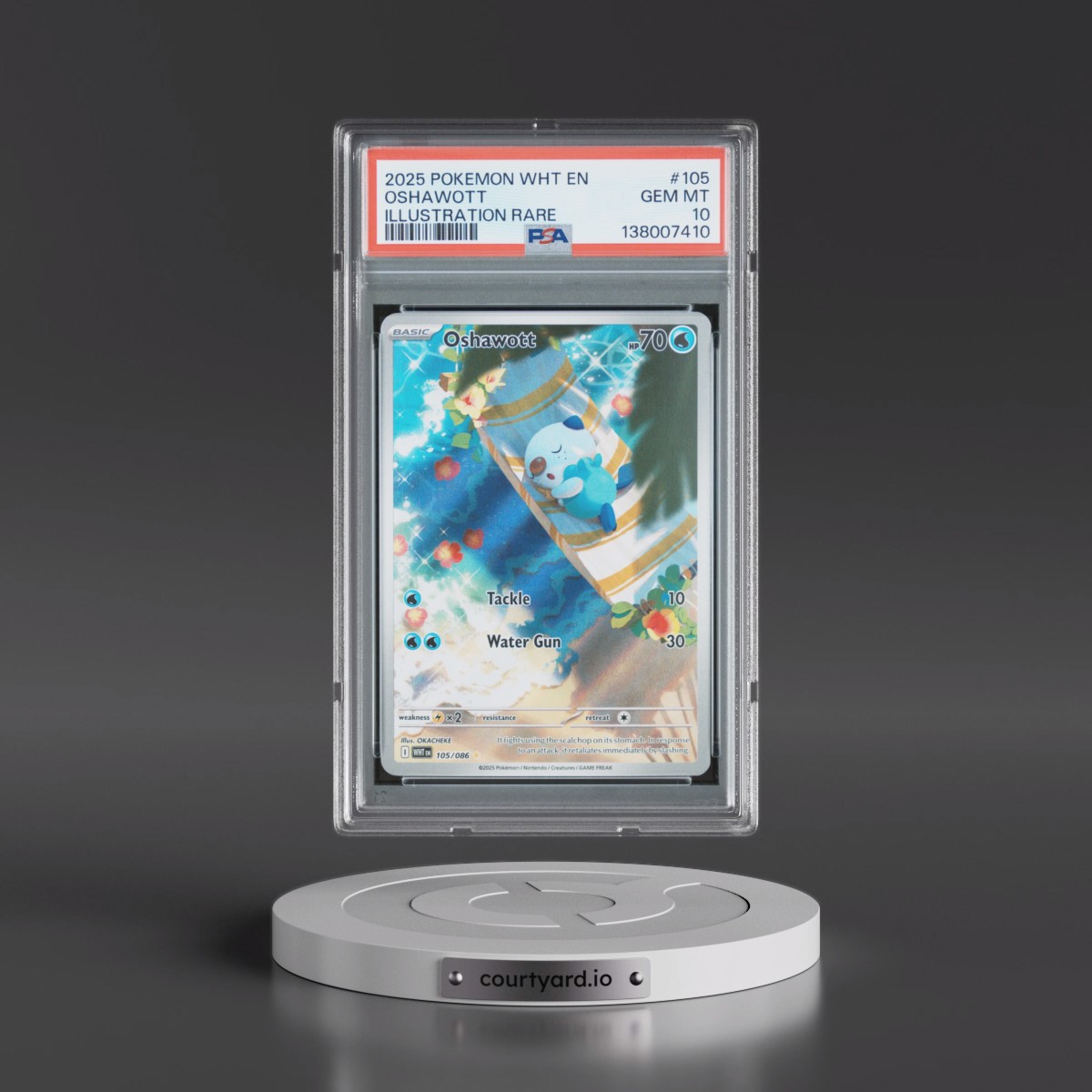 2025 Pokémon Wht EN-White Flare #105 Oshawott - Illustration Rare (PSA 10 GEM MINT)