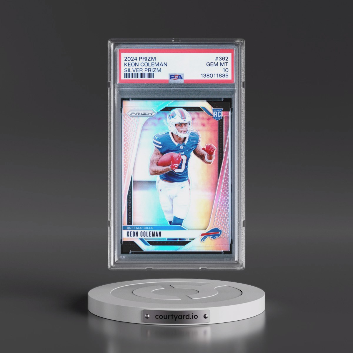 2024 Panini Prizm #362 Keon Coleman - Silver Prizm (PSA 10 GEM MINT)