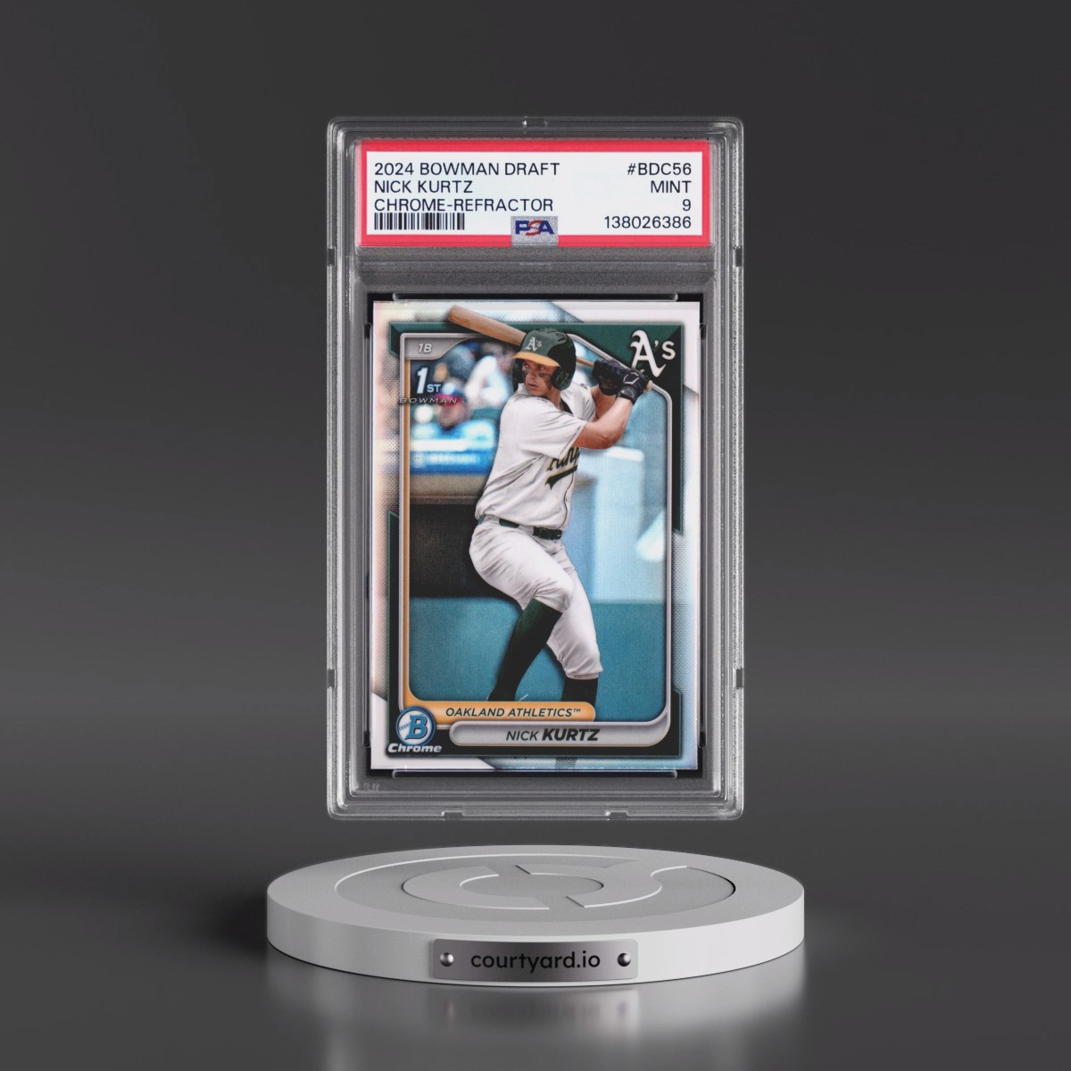 2024 Bowman Draft #BDC56 Nick Kurtz - Chrome-Refractor (PSA 9 MINT)