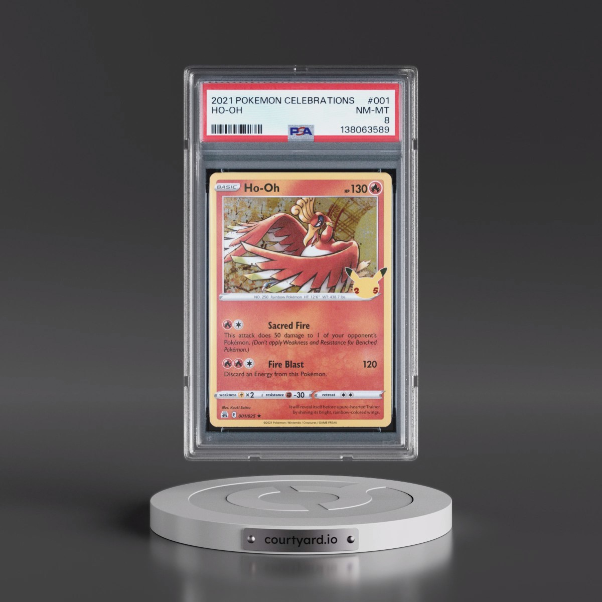 2021 Pokémon Celebrations #001 HO-Oh (PSA 8 NM-MT)