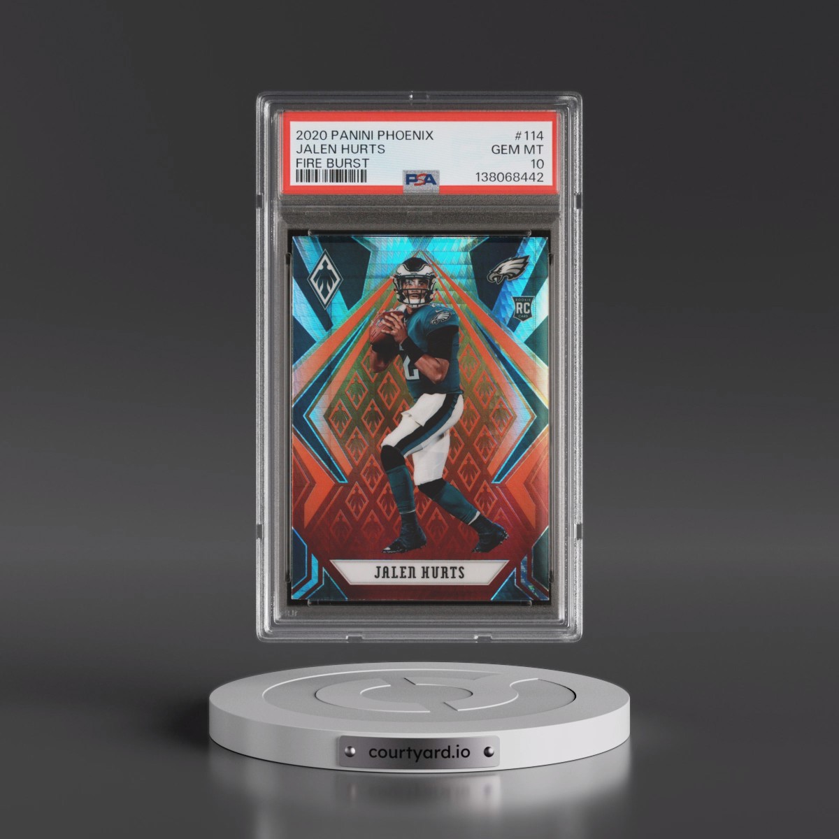 2020 Panini Phoenix #114 Jalen Hurts - Fire Burst (PSA 10 GEM MINT)
