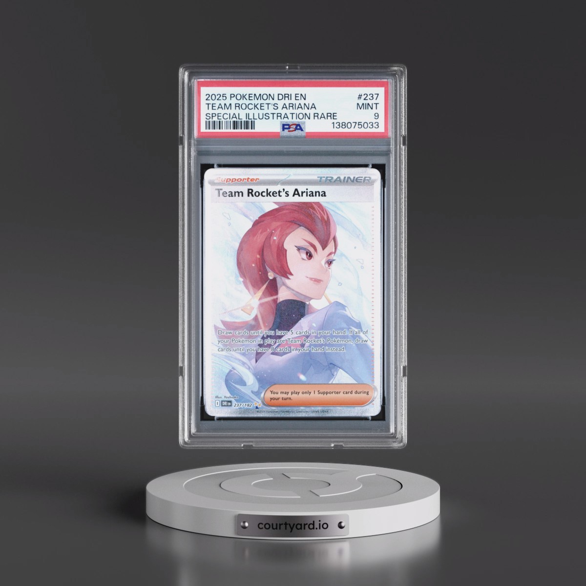 2025 Pokémon Dri EN-Destined Rivals #237 Team Rocket's Ariana - Special Illustration Rare (PSA 9 MINT)