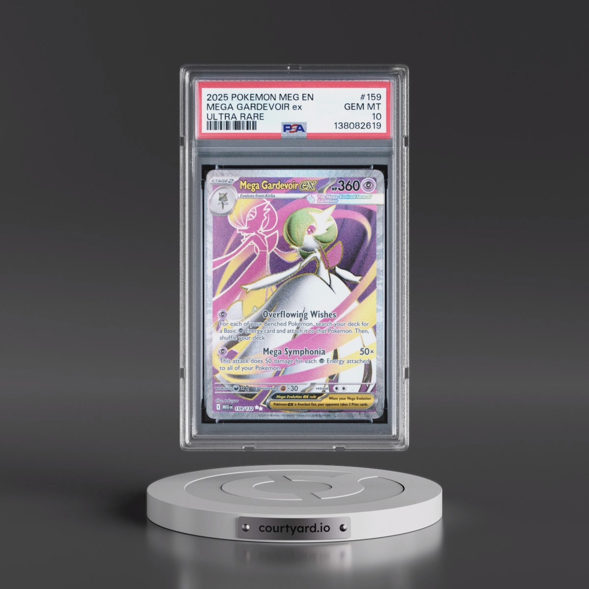 2025 Pokémon Meg EN-Mega Evolution #159 Mega Gardevoir EX - Holo Ultra Rare (PSA 10 GEM MINT)