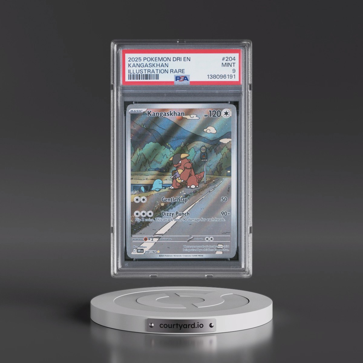 2025 Pokémon Dri EN-Destined Rivals #204 Kangaskhan - Illustration Rare (PSA 9 MINT)