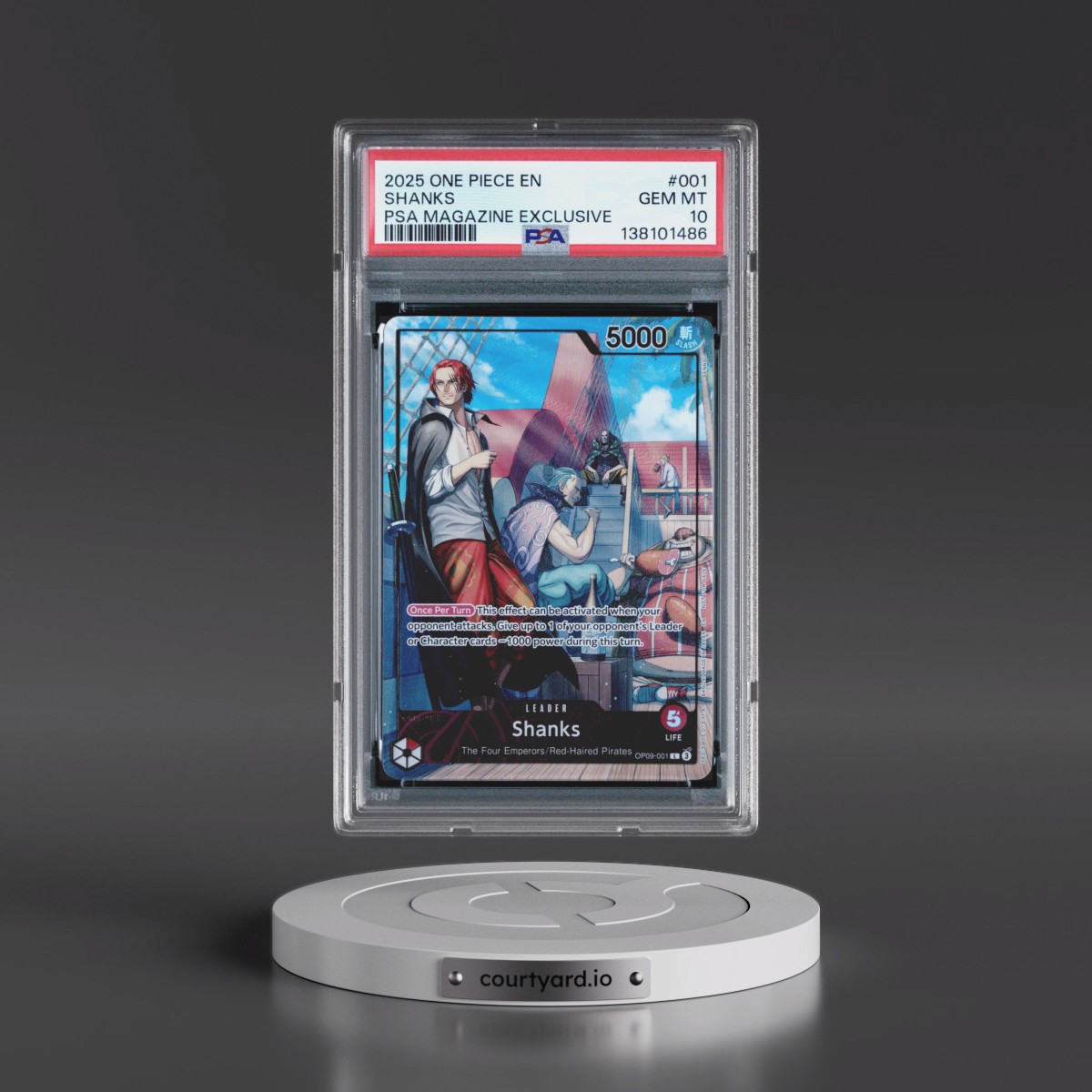 2025 One Piece Promos Shanks - PSA Magazine Exclusive #001 PSA 10