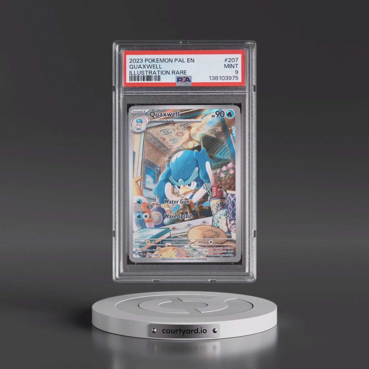 2023 Pokémon Pal EN-Paldea Evolved #207 Quaxwell - Illustration Rare (PSA 9 MINT)